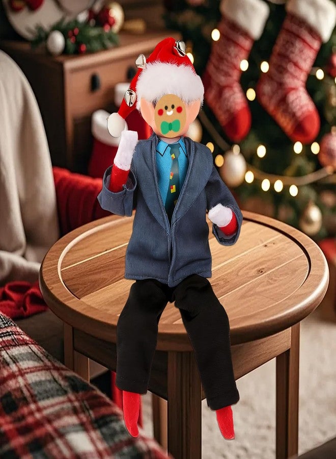 GKLTVB 3Pcs Christmas Vacation Clark Elf Accessories for Elf Doll Clothes Includes Clark-Inspired Top with Christmas tie | Santa Hat | Pants, Holiday Elf Clothes Outfit for Christmas Vacation Decorations - Image 5